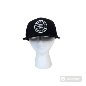 Brixton Supply Acrylic Wool Blend Black Snapback Trucker Hat One Size